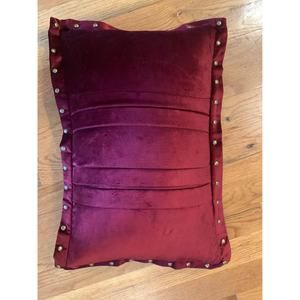 18x10 Velvet Throw Pillow with Nailhead Accents
